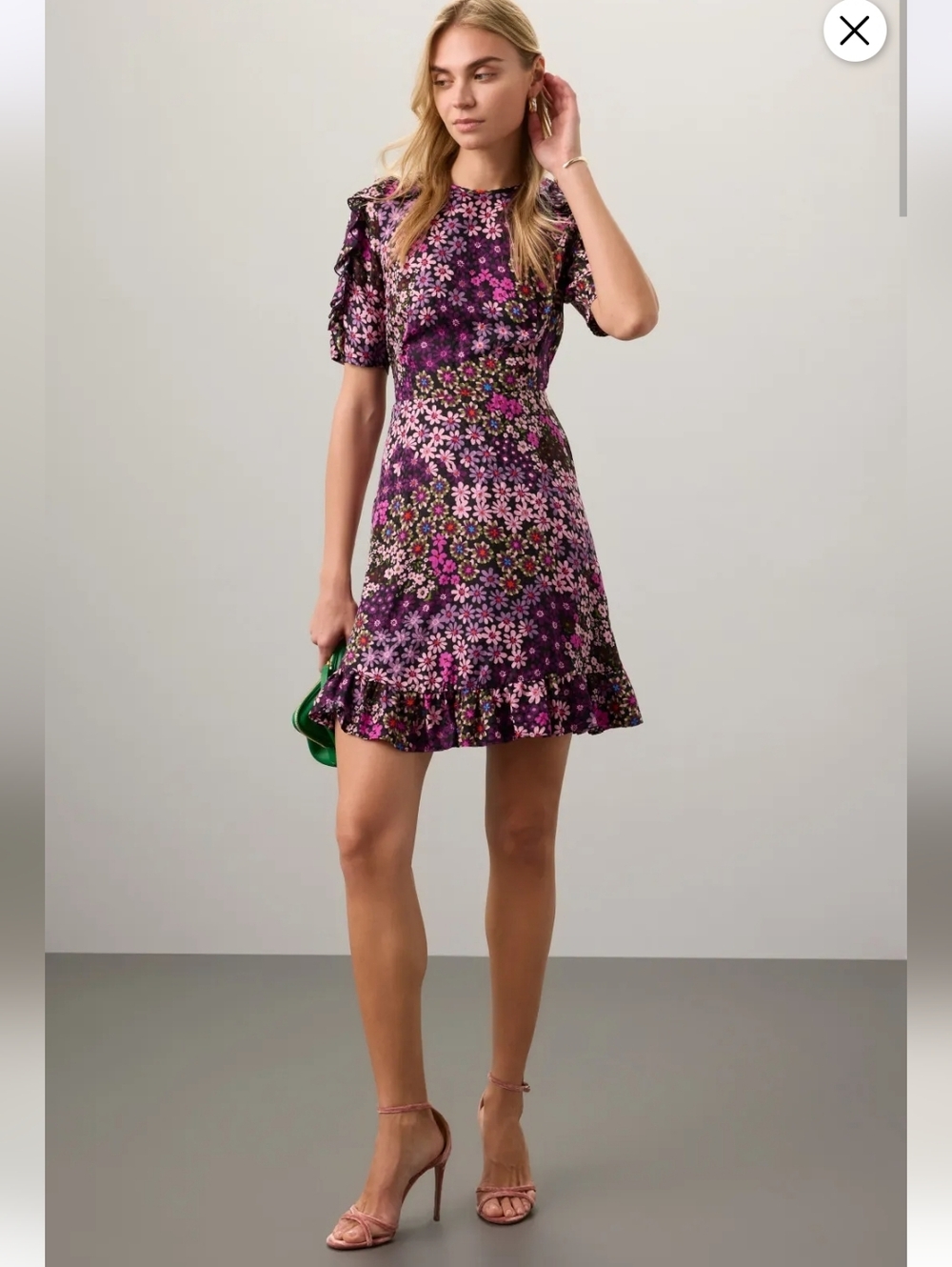 Kate Spade Pacific Petals Smocked Silk and Viscose Dress Size 6 MSRP $428